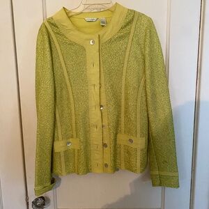 Laura Ashley Jacket Blazer M Green Textured Jacket with Matching T